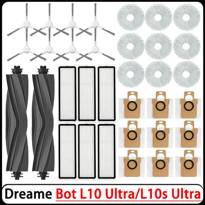 Dreame Bot L10 Ultra/L10s Ultra Replacement Parts Accessories Roller Side Brush Hepa Filter Mop Cloth Dust Bag.