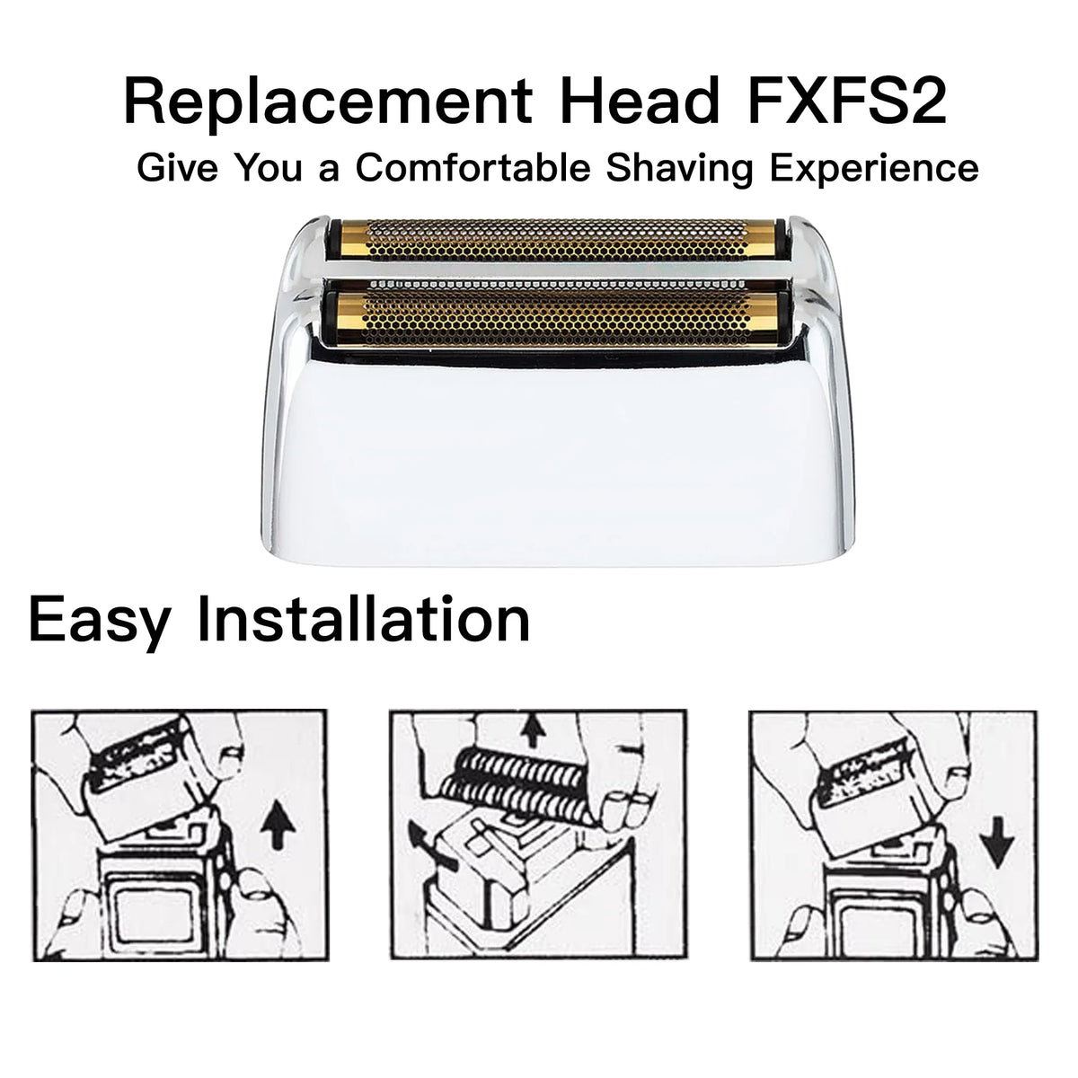 Replacement Foil Head Compatible with BaByliss FXFS2 Double Foil Shaver,Black,Sliver,Gold Professional Razor Shaver Head