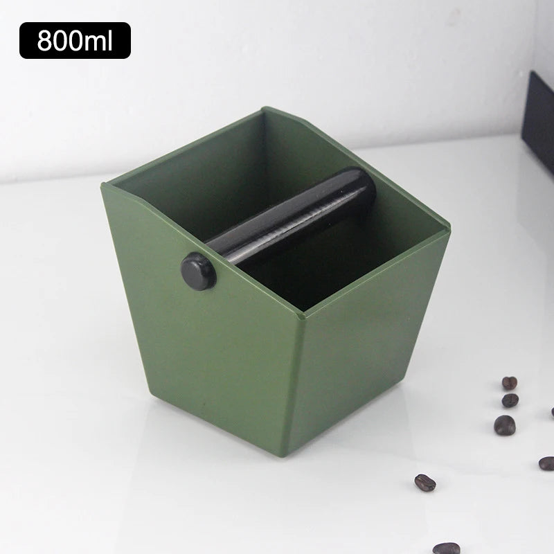 Shock-Absorbent Coffee Knock Box Anti-slip Espresso Dump Bin For Coffee Grounds With Removable Knock Bar Coffee Grind Waste Bin