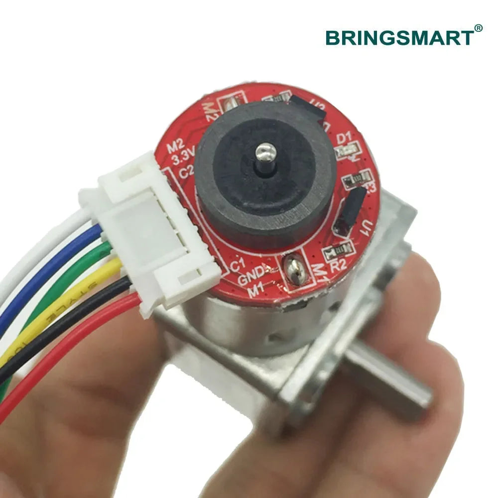 Bringsmart 6V 12V 24V Low Speed DC Electric Motor Worm Encoder Disk High Torque Micro Gearbox Motor Reductor JGY-370B