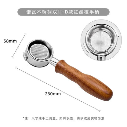 58mm 2-ear Bottomless Coffee Handle Filter for Nuova/Oscar 2/White Eagle/Black Eagle Stainless Steel Espresso Portafilter Tool