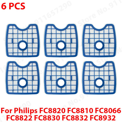 HEPA Filter Screen Side Brush Compatible with Philips FC8820 FC8810 FC8066 FC8822 FC8830 FC8832 FC8932 Robot Vacuum Cleaner Accessories