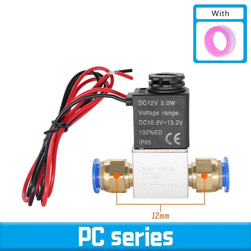 Normally Closed 1/4" Solenoid Valve DC 12V 24V AC 110V 220V Pneumatic Position Coil Alloy Internal Electric for Air Water Oil