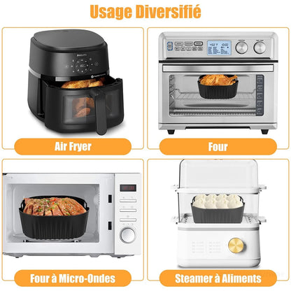 20cm Square Silicone Mould for Philips 2000 Series NA229/00 4.2L COSORI Airfryer 3.8 - 4.7L Reusable Airfryer Accessoires