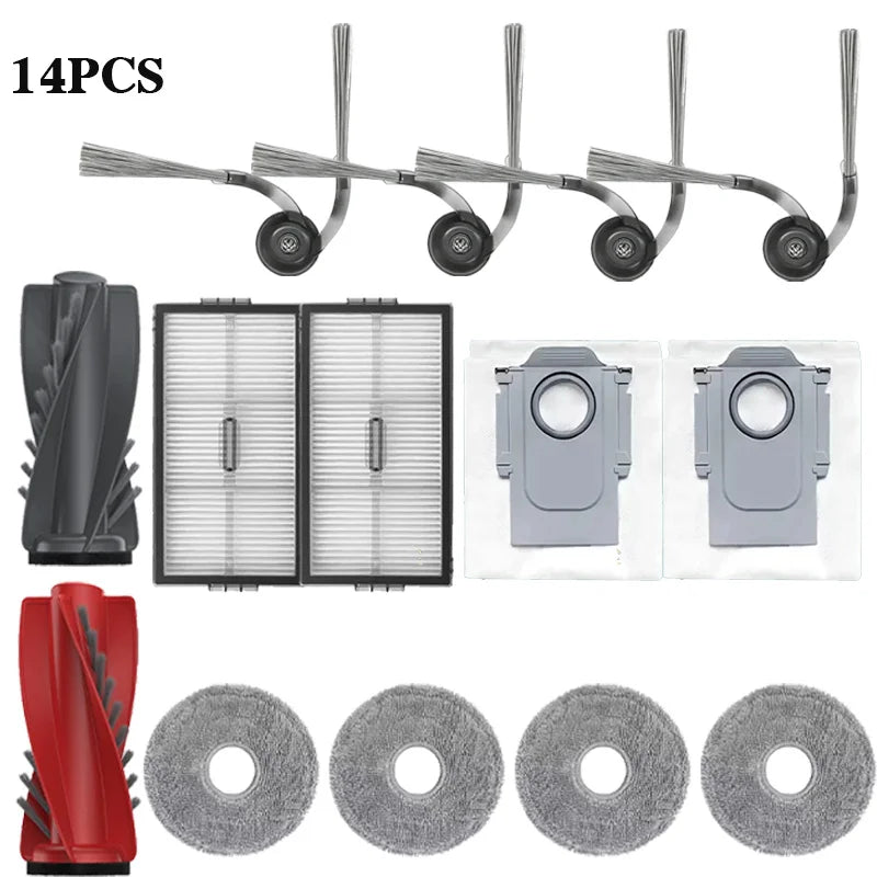Compatible with Roborock Saros 10R / Saros 20 Robot Vacuum Spare Parts Main Side Brushes Mop Cloths HEPA Filters Dust Bags Accessories