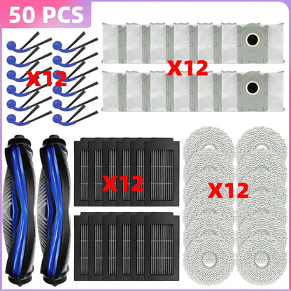 Compatible with Ecovacs Deebot T30C / T30C OMNI Parts Main Roller Side Brush Filter Mop Cloth Dust Bag