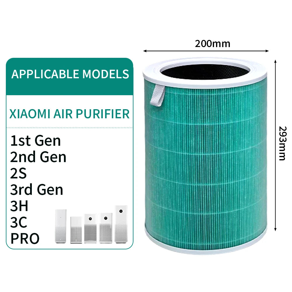 Air Filter Compatible with Xiaomi Mi 1 2 2S 2C 2H 3 3S 3C 3H Mijia Air Purifier Replacement Air Filter Carbon 13H HEPA Filter