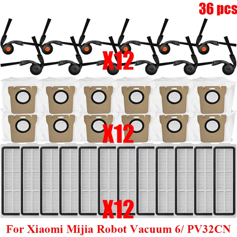 Compatible with Xiaomi Mijia Robot Vacuum 6/ PV32CN Vacuum Cleaner Accessories Main Roller Side Brush Filter Roller Mop Replacement Spare