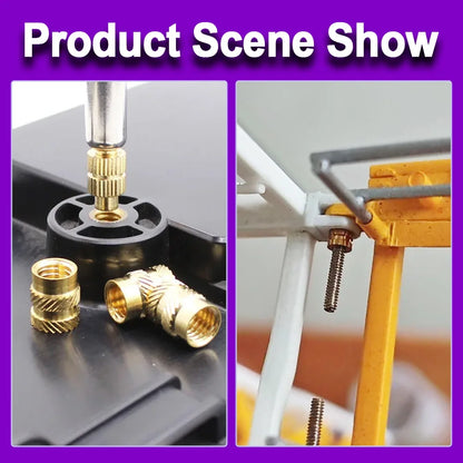 Flange Insert Nut Iron Tip Soldering Brass Thread Embedded Kit Heat Insertion Tool 3D Printer Accessories M2 M2.5 M3 M4 M5 M6M8