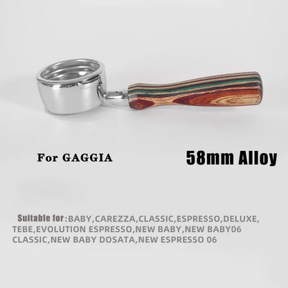 58mm Filter for GAGGIA Coffee Machine Bottomless Coffee Portafilter Home Espresso Solid Wood Handle Barista Tool