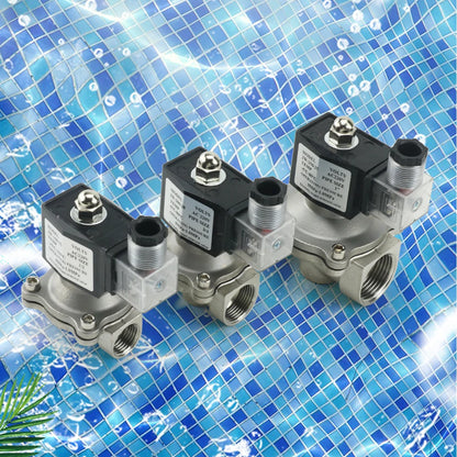 Water DN15 DN20 With IP65 DIN Coil AC 110V/220V/24V DC 12V 1/2" 3/4" 1" Stainless Steel Normally Closed Electric Solenoid Valve