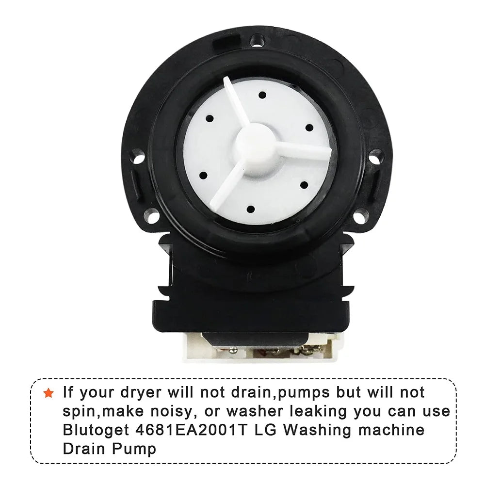 4681EA2001T AP5328388 Washer Drain Pump Motor Compatible with Kenmore and Compatible with LG 120V-127V 85W 1.4A Washing Machine Drain Pump AP5328388