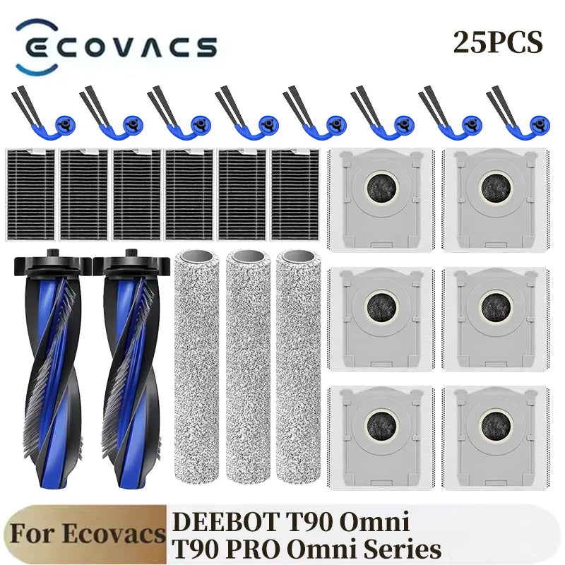 For ECOVACS DEEBOT T90 Omni / T90 PRO Omni Series Robot Vacuum Cleaners Main Brush Mop Cloth Dust Bag Side Brush Filter Parts