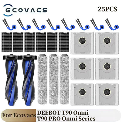 For ECOVACS DEEBOT T90 Omni / T90 PRO Omni Series Robot Vacuum Cleaners Main Brush Mop Cloth Dust Bag Side Brush Filter Parts