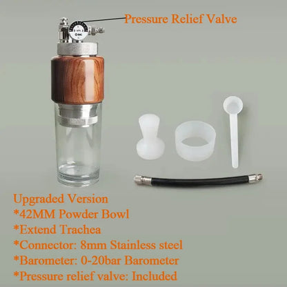 Home'Wise 42MM Pneumatic Espresso Coffee Machine Stainless Steel Portable Espresso Maker with Cup for Home and Camping