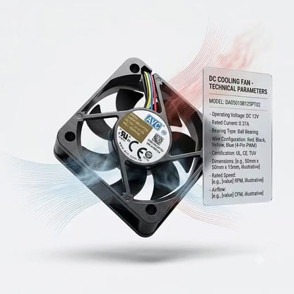 For AVC DA05015B12SPT02 12V 0.37A 50mm 5015 Cooling Fan Dual Ball Bearing 4Pin PWM Mini Server 3D Printer Projector Cooler Fan