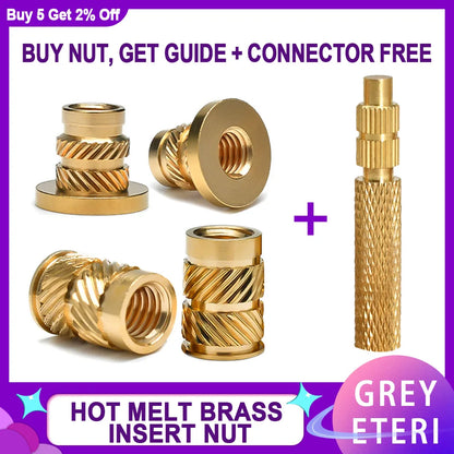 Flange Insert Nut Iron Tip Soldering Brass Thread Embedded Kit Heat Insertion Tool 3D Printer Accessories M2 M2.5 M3 M4 M5 M6M8
