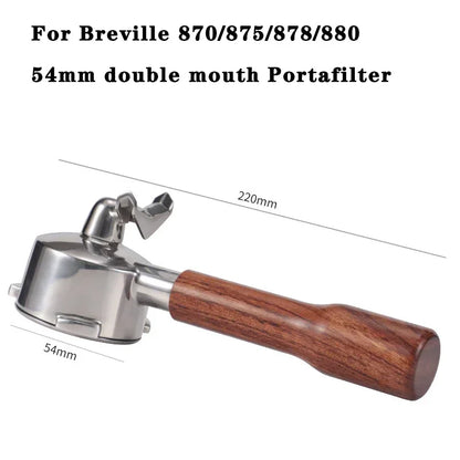 54MM Stainless Steel Coffee Portafilter for Breville Sage 870/875/878/880 Bottomless/Double Spout Coffee Handle Filter Tool