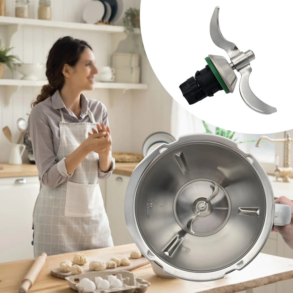 Stainless Steel Kneading Dough Blade for TM7 TM5 TM6 Flour Mix Smooth Dough Stir Form Paste Kitchen Accessories