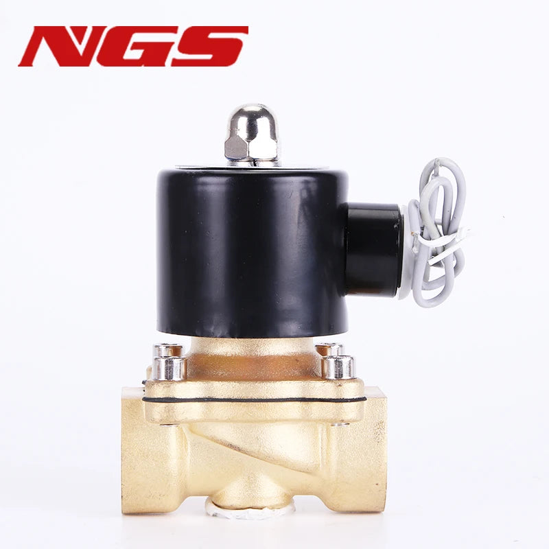 220V 110V 24V 12V 2W Normally Closed Brass Electric Solenoid Valve For Water Air Oil 1/4" 3/8" 1/2" 3/4" 1" DN8/10/15/20/25/50