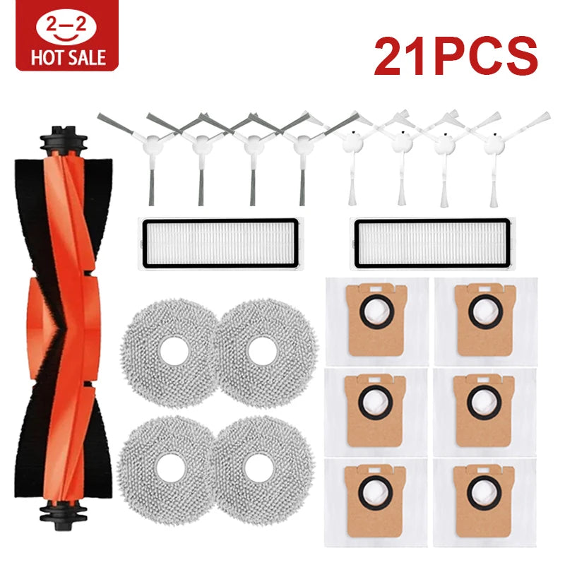 Compatible with Xiaomi Robot Vacuum X20+/X20 Plus Parts Accessories Main Side Brush Filter Mop Cloth Dust Bag Replacement