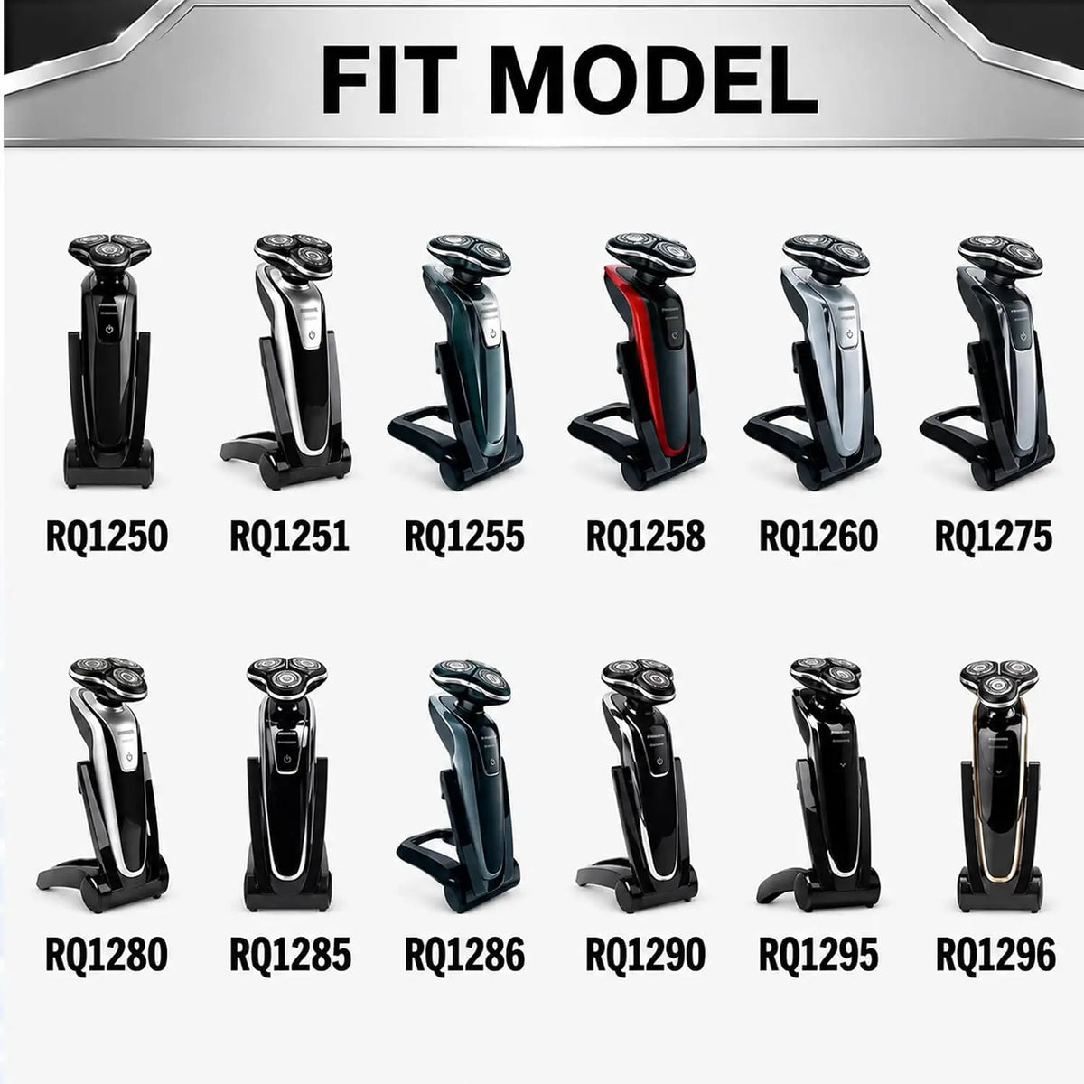 RQ12 Replacement Shaver Head RQ11 RQ10 Compatible with Philips Sensotouch 3D 1260X RQ1250 RQ1295 RQ1180 Arcitec Razor Shaving Unit Triple 3D