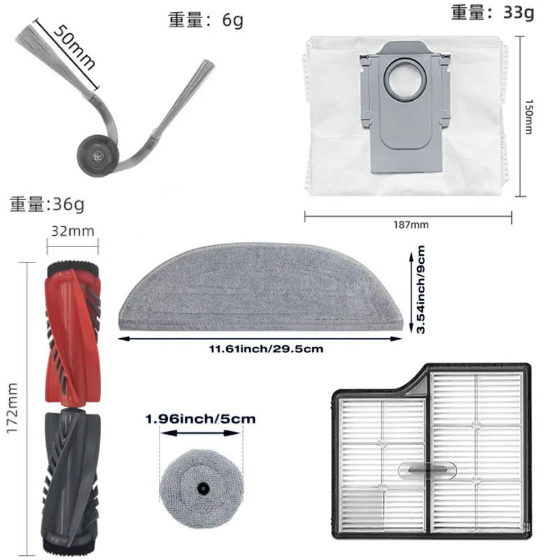Accessories Compatible with Roborock Saros 10 robot vacuum cleaner Parts Main Roller Side Brush Filter Mop Cloth Dust Bag