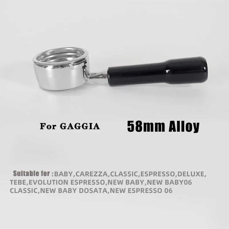 58mm Filter for GAGGIA Coffee Machine Bottomless Coffee Portafilter Home Espresso Solid Wood Handle Barista Tool