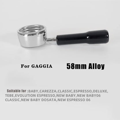 58mm Filter for GAGGIA Coffee Machine Bottomless Coffee Portafilter Home Espresso Solid Wood Handle Barista Tool