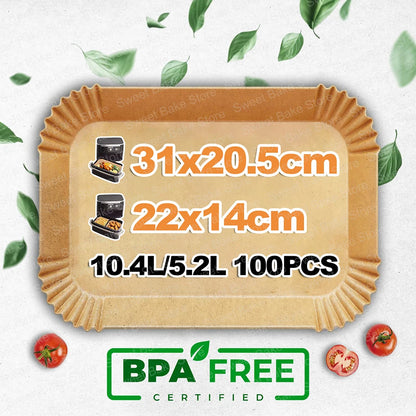 Air Fryer Disposable Liners 10.4L Dual Zone 5.2L Baking Paper for Ninja Foodi Flex AF500EU/AF500EUCP, Cosori 10L