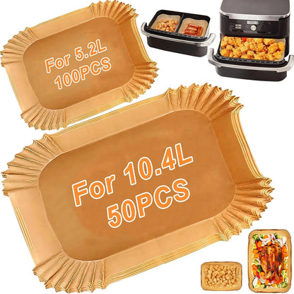 Air Fryer Liners for AF500UK AF500UKCP 10.4L Ninja Foodi Flex Drawer, 150pcs Disposable Parchment Paper Liners Dual Air fryers