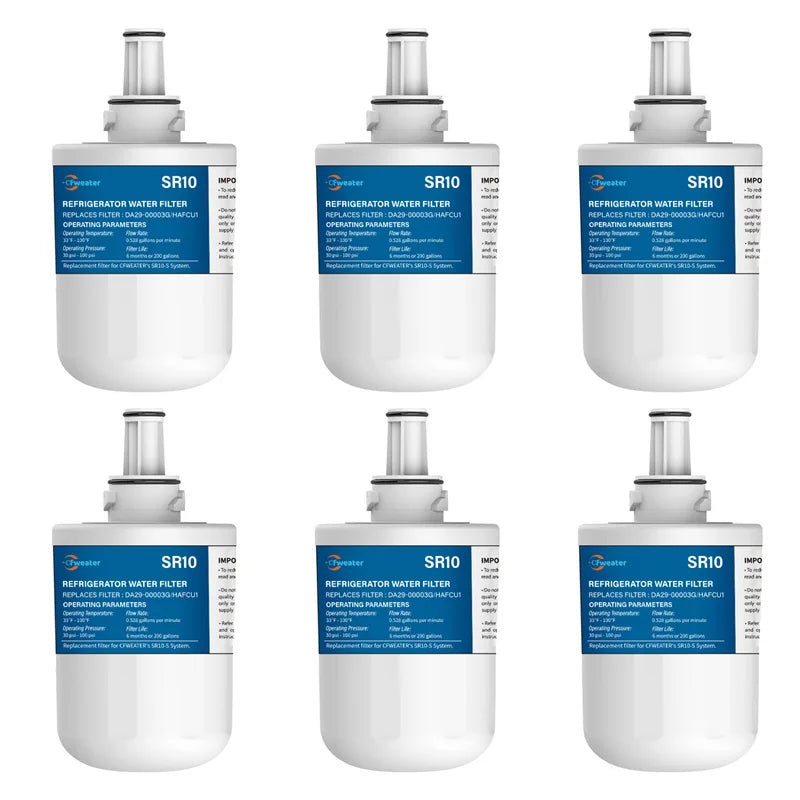 Replacement Refrigerator Water Filter Compatible with Samsung DA29 / 00003G / DA29-00003B / DA29-00003A / HAFCU1 — 1-6 Pack