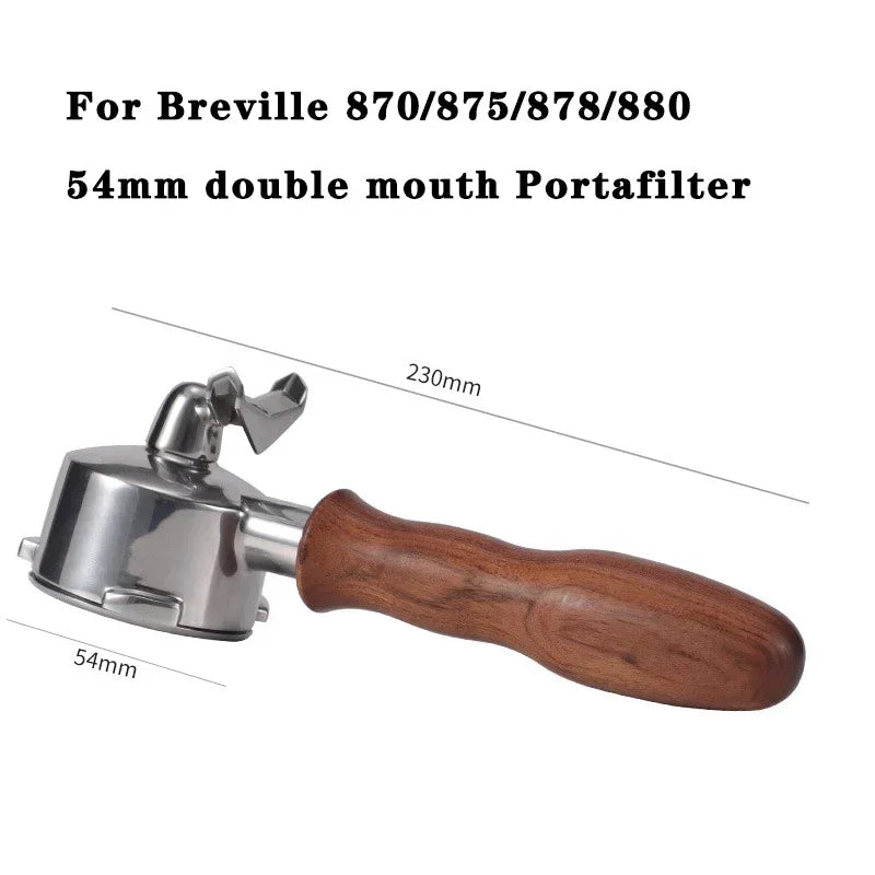 54mm Stainless Steel Double Mouth Portafilter for Breville Sage870/875/878/880 Bottomless Coffee Filter Handle Modification Tool