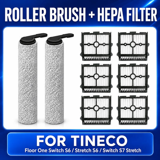 Compatible with Tineco Floor One Switch S6 / Stretch S6 / Switch S7 Strech Roller Brush Filter Replacement Accessories Parts