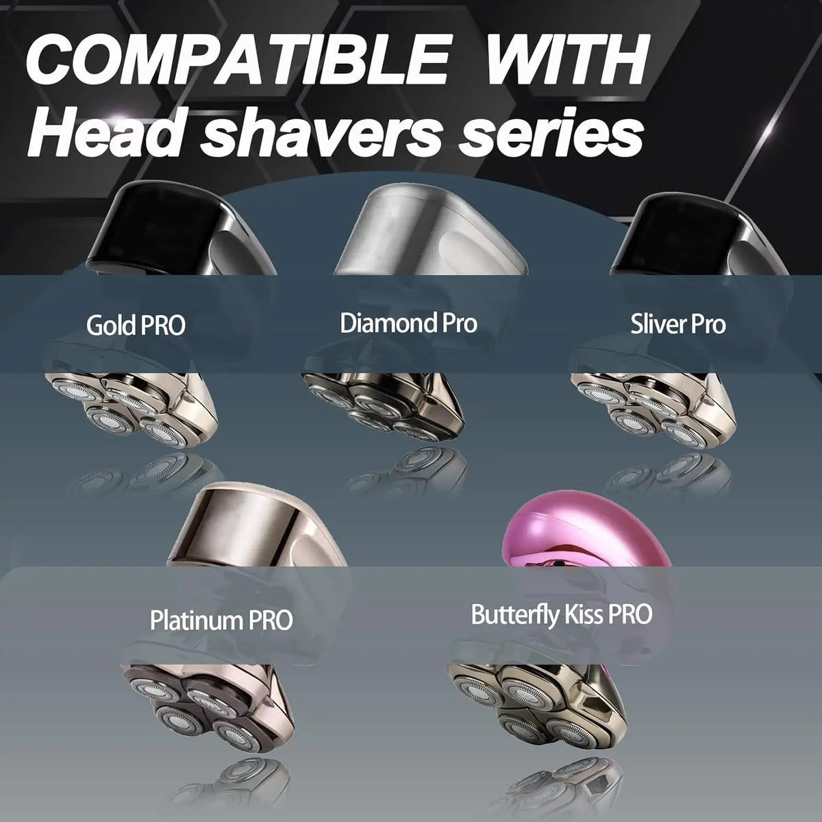 Pro 4 Shaver Replacement Heads for Gold PRO, Silver PRO, Platinum PRO, Butterfly Kiss PRO… Series Head Shavers Floating 4 Heads