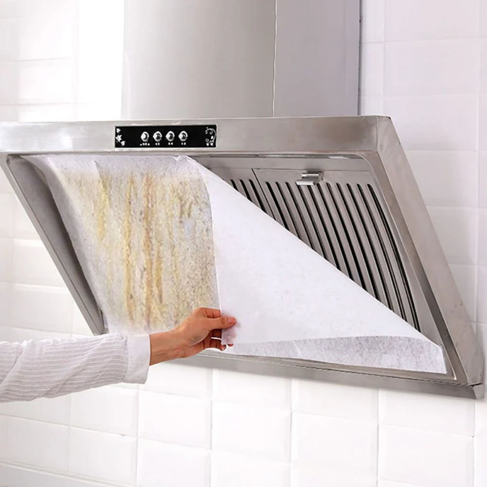 Cooker Hood Grease Filter Paper Range Hood Filter Paper Non Woven Range Hood Grease Filter Sheets Paper for Kitchen Supplies