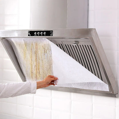 Cooker Hood Grease Filter Paper Range Hood Filter Paper Non Woven Range Hood Grease Filter Sheets Paper for Kitchen Supplies