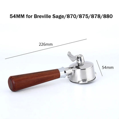 54MM 3ears Coffee Filter Breville Sage/870/875/878/880 Stainless Steel Double Mouth Coffee Portafliter Espresso Coffee Tool