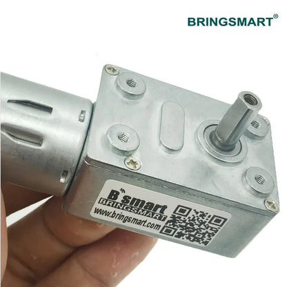 Bringsmart 6V 12V 24V Low Speed DC Electric Motor Worm Encoder Disk High Torque Micro Gearbox Motor Reductor JGY-370B