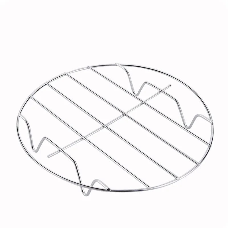 Multipurpose Stainless Steel Air Fryer Rack Bread Grill Stand Roasting Steamer BBQ Wire Holder for Kitchen Cooking Accessories