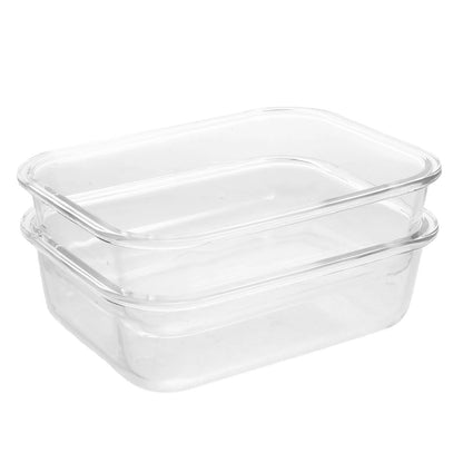 2Pcs Borosilicate Glass Baking Dish Heat Resistant Pan Compatible with Air Fryer Oven Bakeware Glass Container Kitchen Baking Glassware