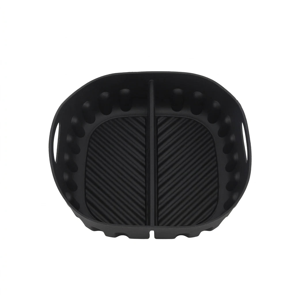 Silicone Baking Tray Divided Air Fryer Pan for Kitchen Cooking Heat Resistant Square Mold Dishwasher Safe