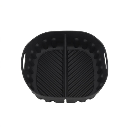 Silicone Baking Tray Divided Air Fryer Pan for Kitchen Cooking Heat Resistant Square Mold Dishwasher Safe