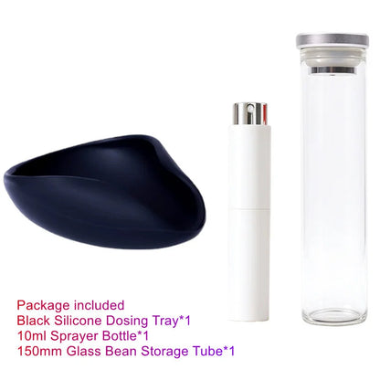 Coffee Barista Tools Set Silicone Dosing Cup Spray Bottle Glass Bean Storage Airtight Container One Way Valve Aluminum Cap