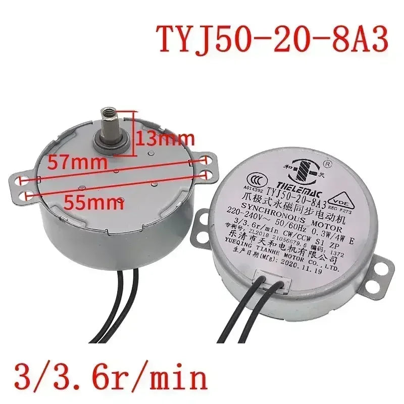 Synchronous Motor For Air Blower TY-50A TYJ50-8 TYJ50-20-8A3 50TYZ TYJ50-8A7 Electric Oven Microwave Oven Tray Motor parts