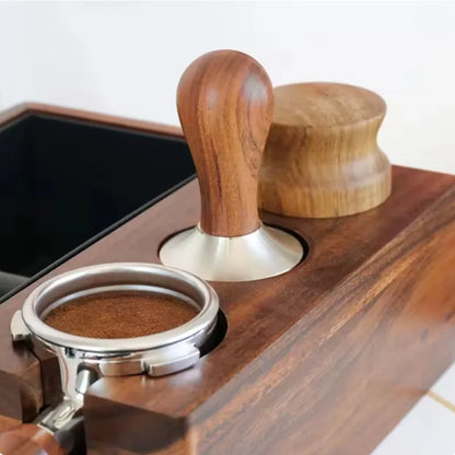 1PCS 304 stainless steel wooden handle coffee powder compactor, powder hammer 51mm, powder filler matching equipment