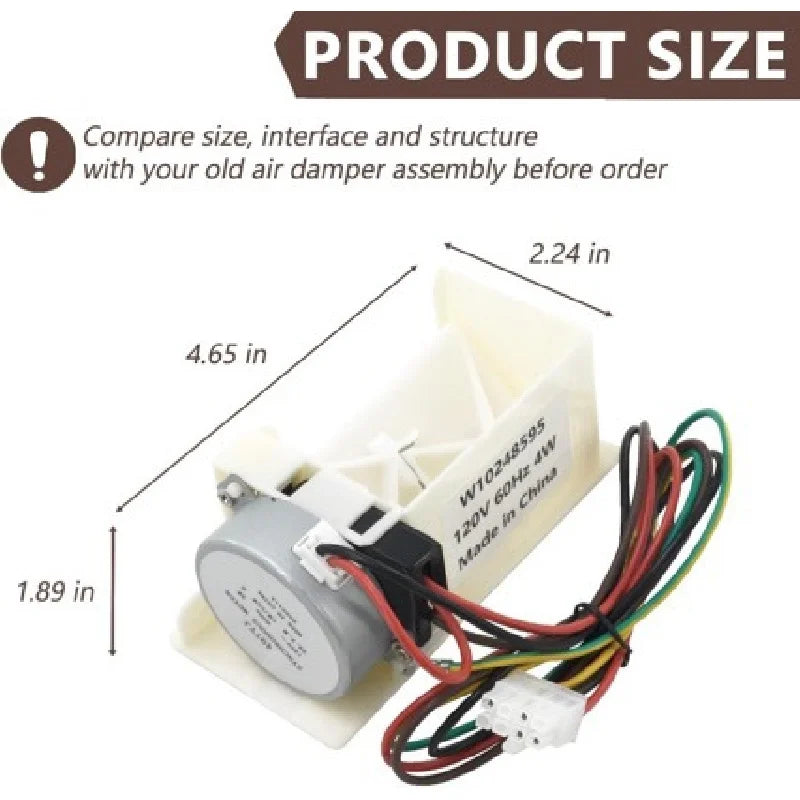 Replacement Refrigerator Air Damper Compatible with Whirlpool W10248595 / WPW10248595