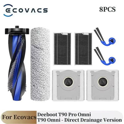 For Ecovacs Deebot T90 Pro Omni/T90 Omni Robot Vacuum Cleaner Parts Main Roller Side Brush Filter Mop Cloth Dust Bag Accessories