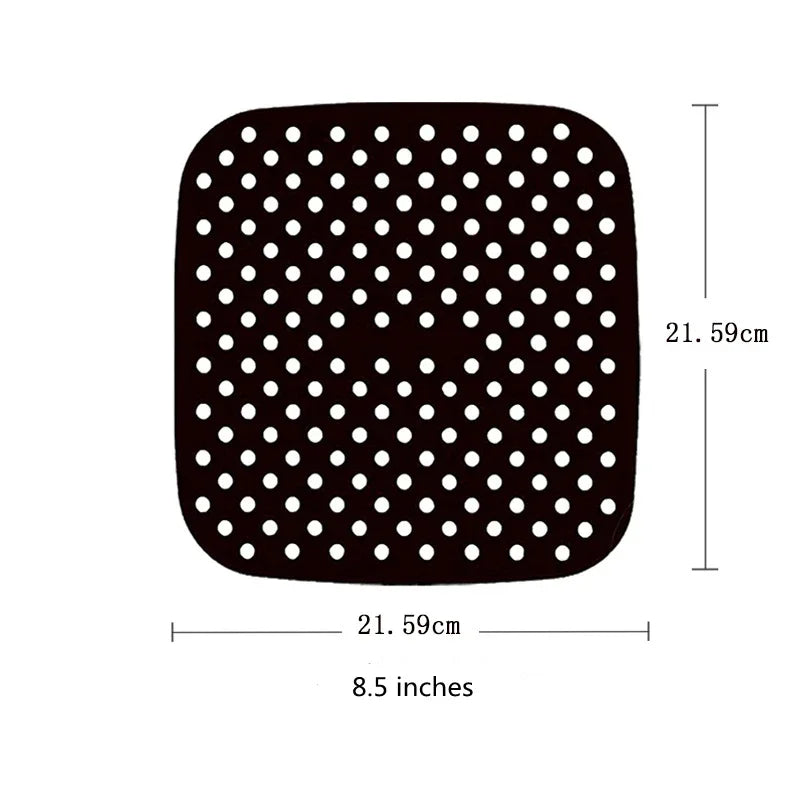 2pc/1pc Air Fryer Silicone Tray Rectangle Oven Baking Basket Reusable Liner Insert Dish Fried Chicken for Airfryers Accessories
