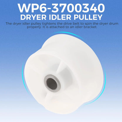 12001541 Dryer Drum Roller Kit 306508 Drum Bearing Kit WP6-3700340 Dryer Idler Pulley & WP33002535 Drum Belt